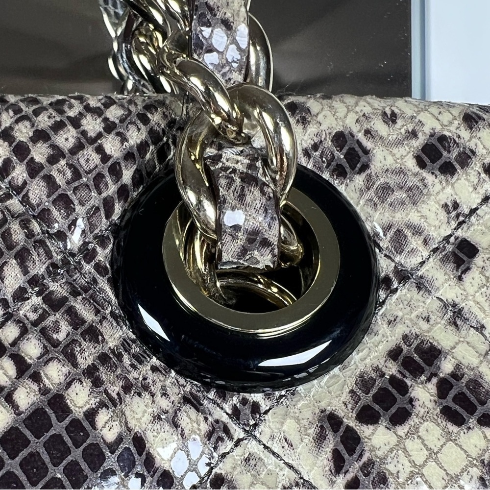 ♠️ Kate Spade Large Satchel Quilted Snakeskin-Embossed Gold-Tone Hardware - Picture 2 of 15